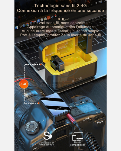 SX12 Micro Lavalier Sans Fil 3-en-1 – Microphone Antibruit pour Enregistrement Vidéo, Podcast & Live