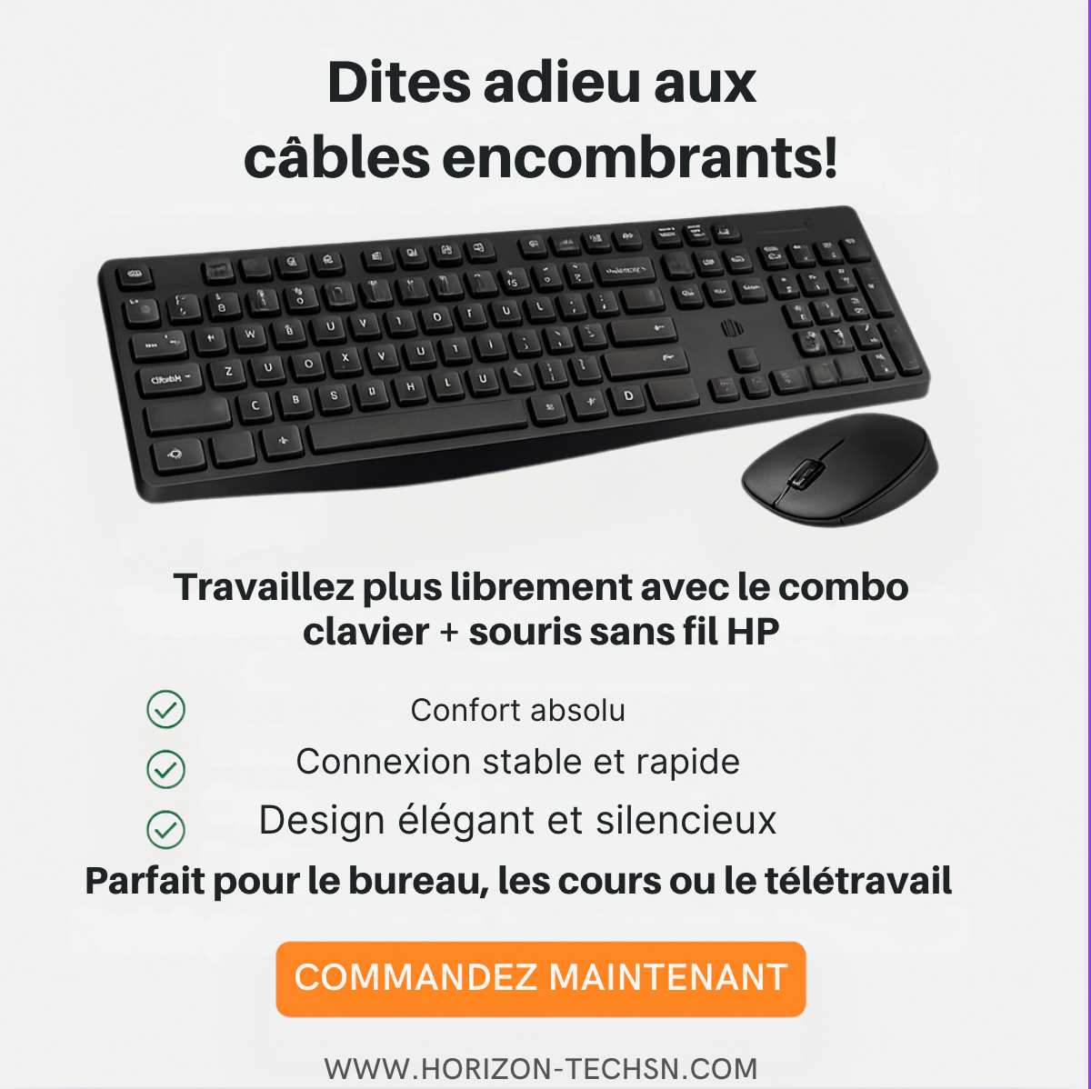 Ensemble Clavier & Souris Sans Fil HP CS700