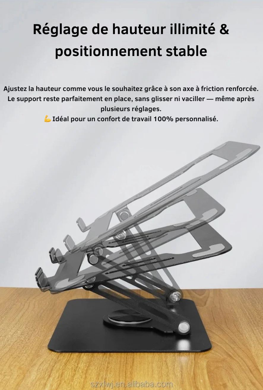 Support Ordinateur rotation 360, anti-surchauffe