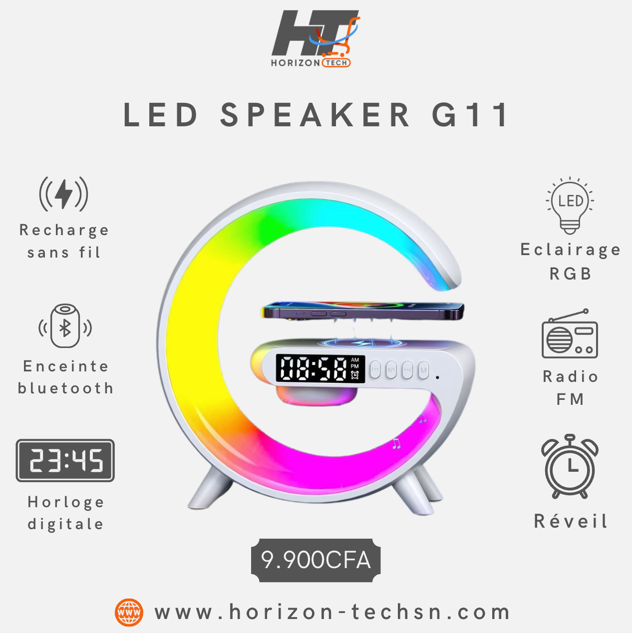 G11 LED WIRELESS CHARGING SPEAKER