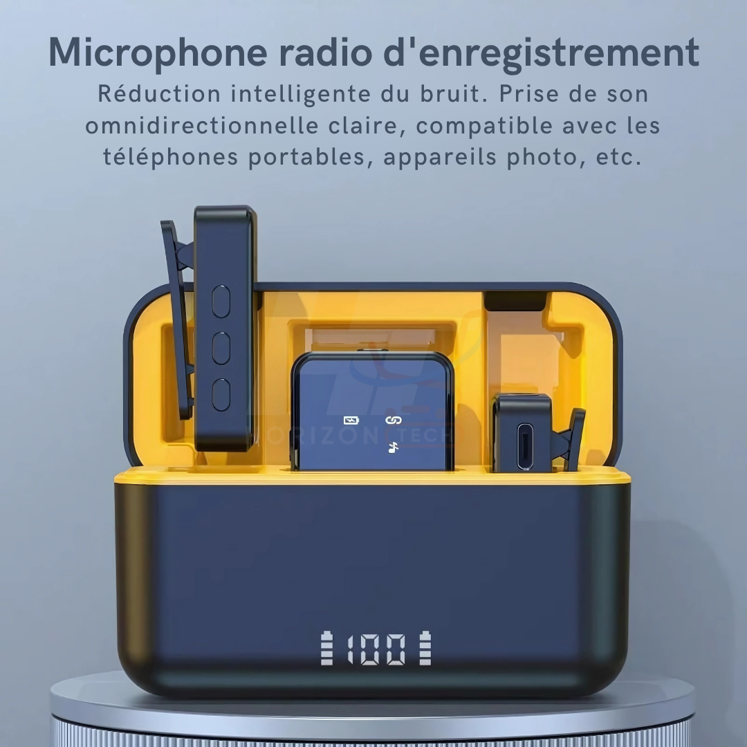 SX12 Micro Lavalier Sans Fil 3-en-1 – Microphone Antibruit pour Enregistrement Vidéo, Podcast & Live