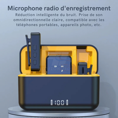 SX12 Micro Lavalier Sans Fil 3-en-1 – Microphone Antibruit pour Enregistrement Vidéo, Podcast & Live