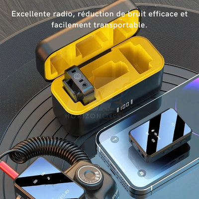 SX12 Micro Lavalier Sans Fil 3-en-1 – Microphone Antibruit pour Enregistrement Vidéo, Podcast & Live