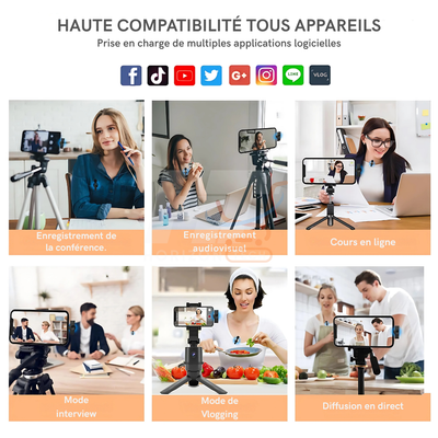 SX12 Micro Lavalier Sans Fil 3-en-1 – Microphone Antibruit pour Enregistrement Vidéo, Podcast & Live
